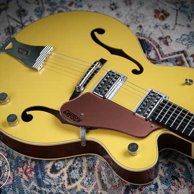 Gretsch G6118T 120th Anniversary Model Bamboo Yellow over Copper image 13