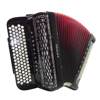 Close to New! Original Borsini Professional 5 Row Button Accordion 120 Bass, made in Italy, C Griff, includes Straps and Case, Top Quality Great Accordion! 2537 image 2