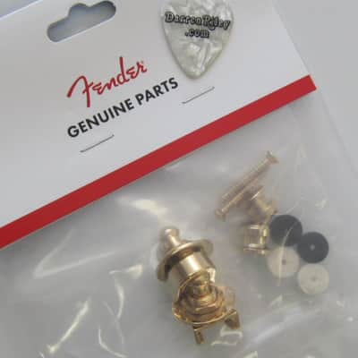 Fender Schaller Strap Locks Set Gold 0022043049 image 1