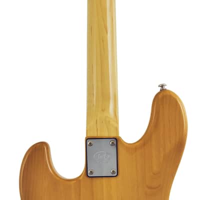 CNZ Audio JB Left Handed Electric Bass Guitar - Vintage Natural Finish, Solid Alder Body image 3