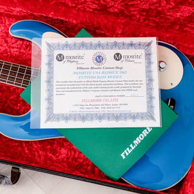 2006 Mosrite USA Custom Shop Ventures Model Bass 1963 Vintage Reissue California Blue w/ Case, COA image 19