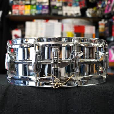 Vintage 1980s Ludwig USA Supraphonic 5x14" Chrome Plated Aluminum Snare Drum image 2