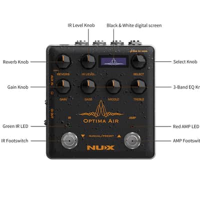 Nux Optima Air / IR NAI-5 Verdugo Series Acoustic Simulator Preamp Guitar Pedal image 7