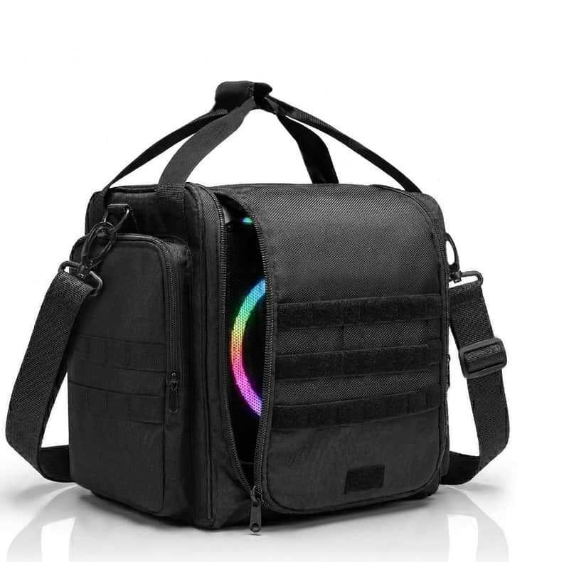Carrying Case 10mm Rigid Bottom Anti-Sag Speaker Bag, Play with Mic Pockets image 1