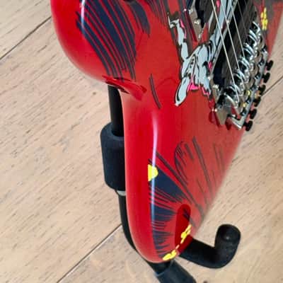Ibanez JS20S 20th Anniversary Joe Satriani Signature HH Autographed 2008 - Red/Silver Surfer Graphic image 6