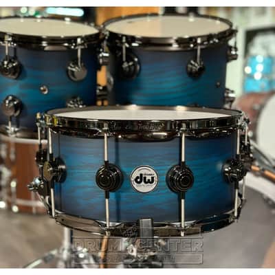 DW Collectors Pure Oak 5pc Drum Set Regal Blue to Candy Black Burst w/Black Nickel Hw image 5