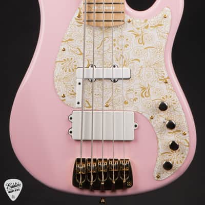 Sandberg Limited Edition California V-TM Ida Nielsen Signature 5-String - Strawberry Milkshake image 2