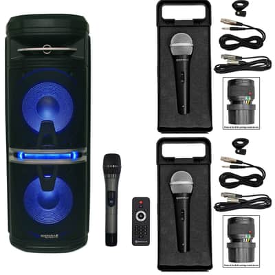 Rockville Go Party X10 Dual 10" Rechargeable Karaoke Machine System + (3) Mics image 15