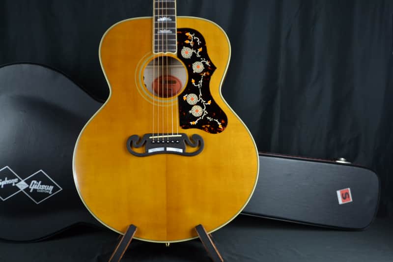 Epiphone Inspired by Gibson 1957 SJ-200 Reissue with Hard Shell Case - Antique Natural image 1