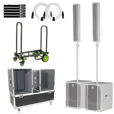 RCF EVOX 12 WHT Portable White Array PA DJ Speaker Systems Pair w Flight Case - Open Box Mint image 1