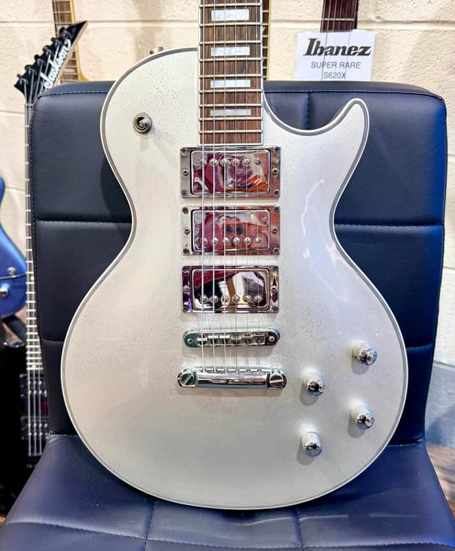 🌟RARE 2019🌟 Burny RLC-60 Les Paul Custom~ HHH Silver Sparkle~ By