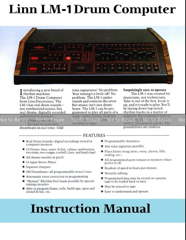 Linn LM-1 Instruction Manual (Rev2/Rev3) image 1