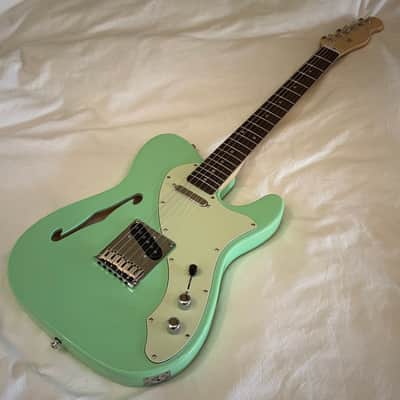 Del Mar Lutherie Tel-Uh-Caster Thinline T-Style Guitar - Surf Green - Made in USA - Free Pro Setup image 13