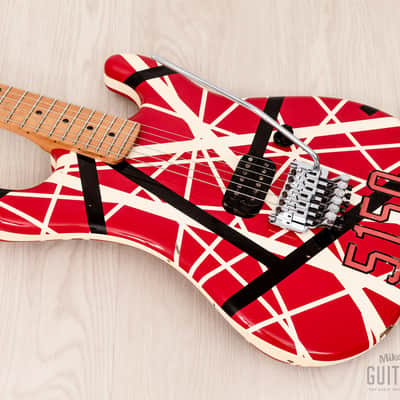 1990s ESP EVH Frankenstrat 5150 VH-250 Striped w/ Floyd Rose, Japan image 9
