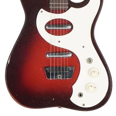 1960's Silvertone 1457 Red Burst Guitar w/ Amp in Case image 5