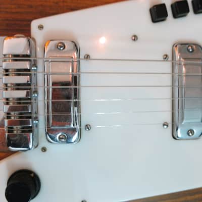 Vintage Galanti Grand Prix Guitar Repainted White Replaced Tuners Eko Italy image 3