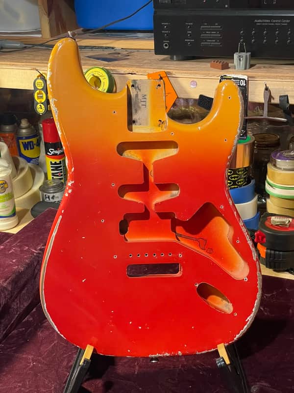 MJT VTS HSS Strat body in awesome Sunset burst! image 1