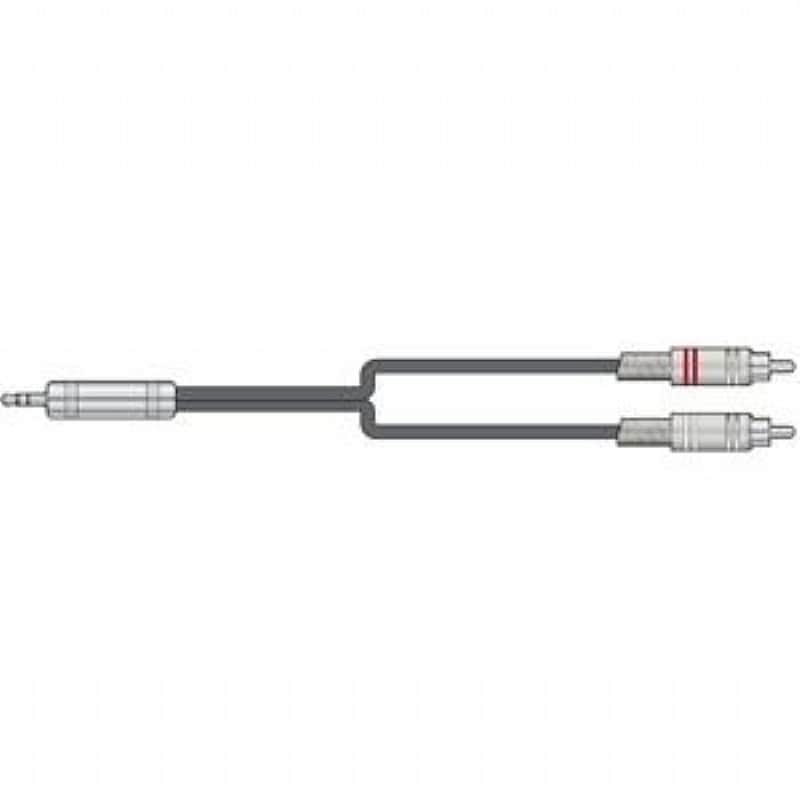 Citronic 3.5mm TRS Mini-Jack Plugs To 2x RCA Plugs Classic Audio Cable (1.5m) image 1