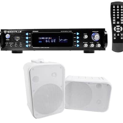 Rockville Home Theater Bluetooth Receiver + (2) 6.5" Speakers w/Swivel Brackets image 1