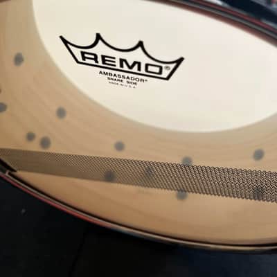 Pork Pie 6.5" x 14" Walnut Maple Ash Snare Drum - Ginger Glass Glitter image 4