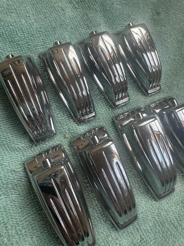 Ludwig Lot of 8 Vintage Large Classic Lugs for Floor Tom or Bass  Drum - #2 80s - Chrome image 1