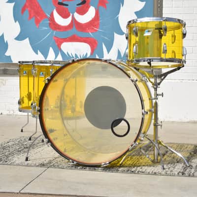 Vintage Ludwig Yellow Vistalite, Super Clean "Bonham" sizes: 14, 16, 18, 26 image 2