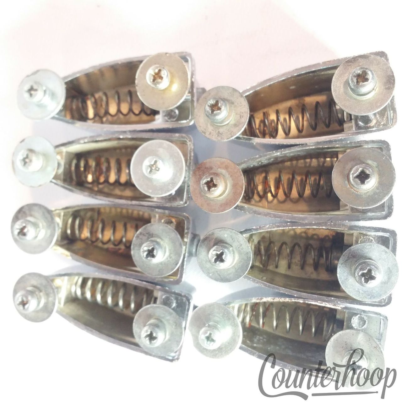 Pearl 8x Tom/Floor Drum Lugs Chrome 1 1/2"Sound King Style Japan Vintage 60s-70s — main photograph