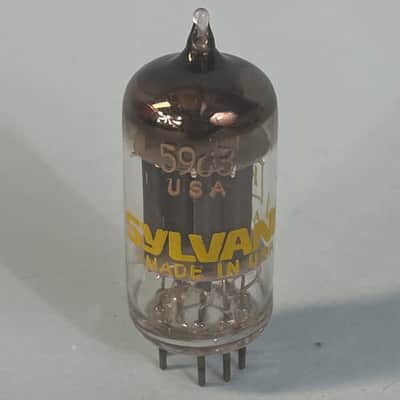1970s Sylvania 5963 12AU7WA Vintage Long Plate Halo Getter Preamp Tube! T220 image 2