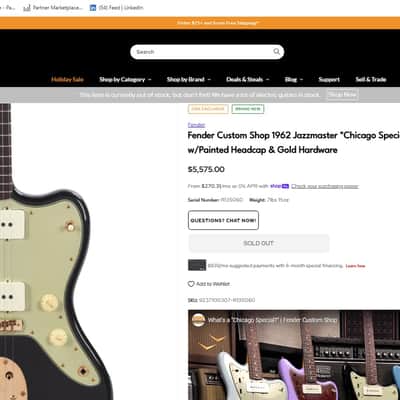 Fender Custom Shop 1962 Jazzmaster "Chicago Special" Journeyman Relic Aged Black w/Painted Headcap & Gold Hardware image 3