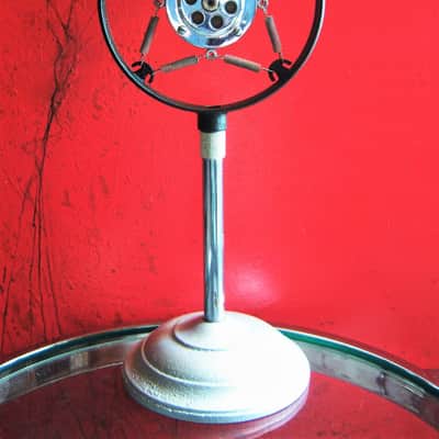Vintage RARE 1920's / 30's Comet spring carbon Microphone w ring and period stand Shure image 1