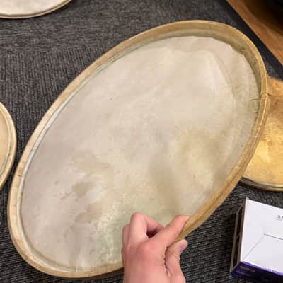 Grouping of Vintage Slingerland Calfskin Heads Pairs of 16", 22", 28" (Rm3) image 12