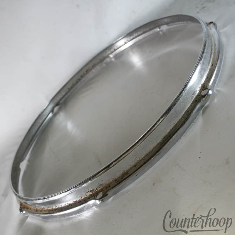 *Slingerland 15" Snare/Tom Drum Batter Rim/Hoop Stick-Saver 8-Lug Chrome Vintage image 1