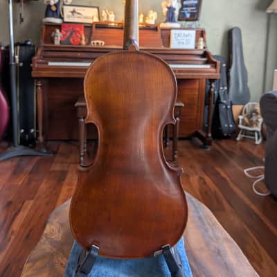 Revived Old German Flush-neck 4/4 Fiddle Good Antique Violin w/ Original Case & Vintage Brazilwood Bow w/ New HairUnlabeled 4/4 Fiddle 4/4 Violin 1890s image 4