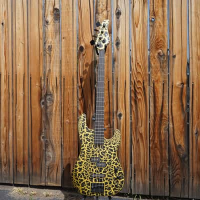 Schecter USA CUSTOM SHOP Model-T Black/Gold Satin Crackle 4-String Electric Bass Guitar w/ Black Tolex Case (2025) image 2