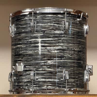 1966 Ludwig Oyster Black Pearl 16x16" Floor Tom image 6