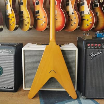 Epiphone 1958 Korina Flying V (White Pickguard) 2023 - Aged Natural image 15