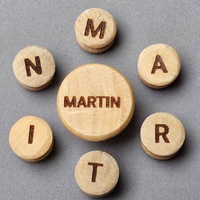 6 CHEVILLES guitare épingle - Bois buis lettres pleines - MARTIN - CUSTOM image 2