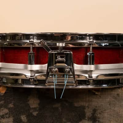 1980s Pearl 3.5x15 Sequoia Red Maple Free Floating Snare Drum image 4