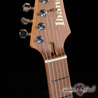 Ibanez AZ2402 Prestige HH Roasted Maple Neck Guitar w/ Case – Black Flat image 5