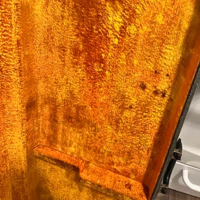 Vintage 60s FENDER HARDSHELL CASE - Mustang, Duo-sonic, Musicmaster, Bronco - Salt & Pepper with Orange lining image 6