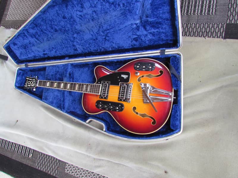 1960's Sano S-90 Semi Hollow Body Guitar W/OHC Cherry Sunburst Made In Italy Sano Wacky Guitar image 1