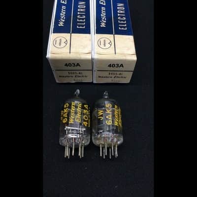 MATCHED PAIR Western Electric JW 6AK5 403A Headphone Amp VACUUM TUBES 8.9849 image 1