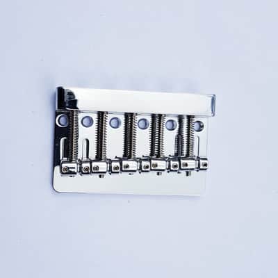 Bass Bridge, 5 string, solid, one piece unit, chrome plating, new image 2