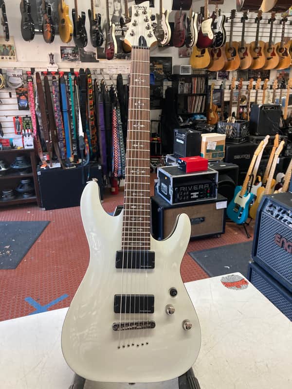 Schecter Demon-7 electric guitar White image 1