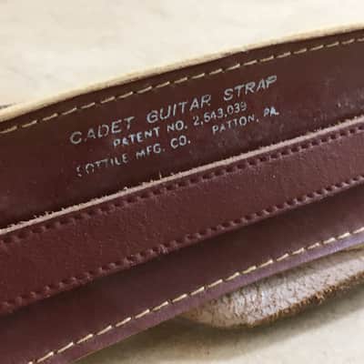 Vintage Cadet Patton PA Red Leather Lottile MFG. Co Relic Strat Guitar Strap USA image 3