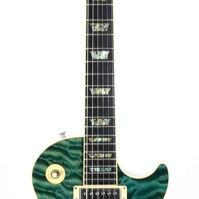 2004 Gibson Custom Shop Les Paul Elegant INSANE QUILT TOP! Peacock Green, Abalone Inlays, Ebony Board! image 12