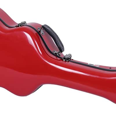 Crossrock Fiberglass Acoustic Guitar Case with TSA Lock for Martin Grand Performance-Red image 2