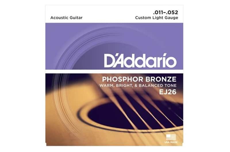 D'Addario EJ26 Phosphor Bronze Custom Light Acoustic Guitar Strings .011-.052 image 1