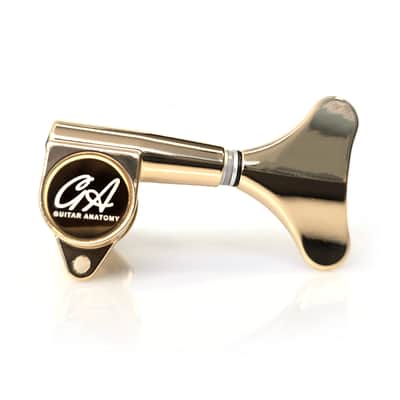 RIGHT HANDED Guitar Anatomy Pro Bass Tuners – 1:18 Gear Ratio Machine Heads for Bass Guitars - Black image 5