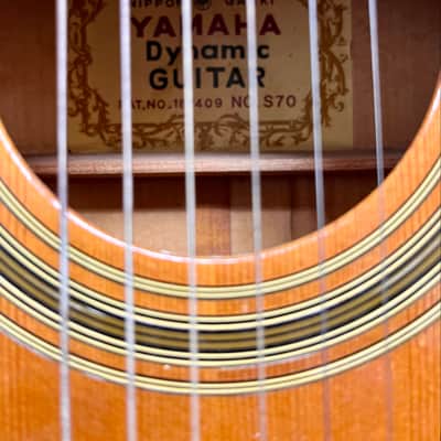 1965 S70 Yamaha Dynamic Acoustic Guitar in good condition. Made in Japan image 4